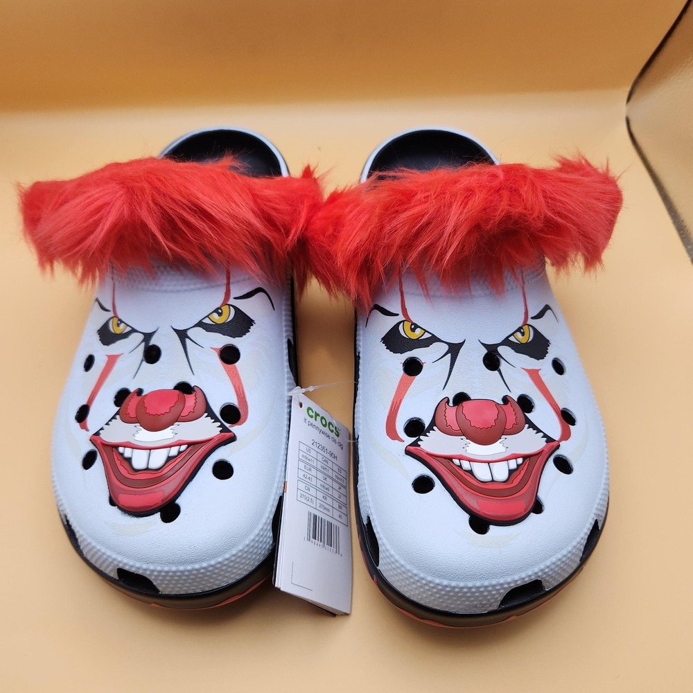 Crocs It Pennywise Classic Clog Shoes Mens Size‎ 9 Multi Horror Movie 212351-90H